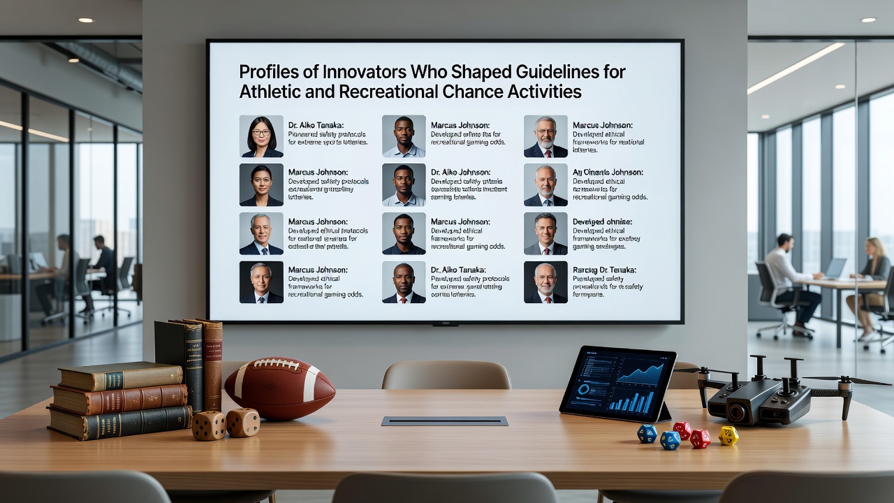 Modern regulatory meeting discussing updated guidelines for athletic chance activities and sports entertainment